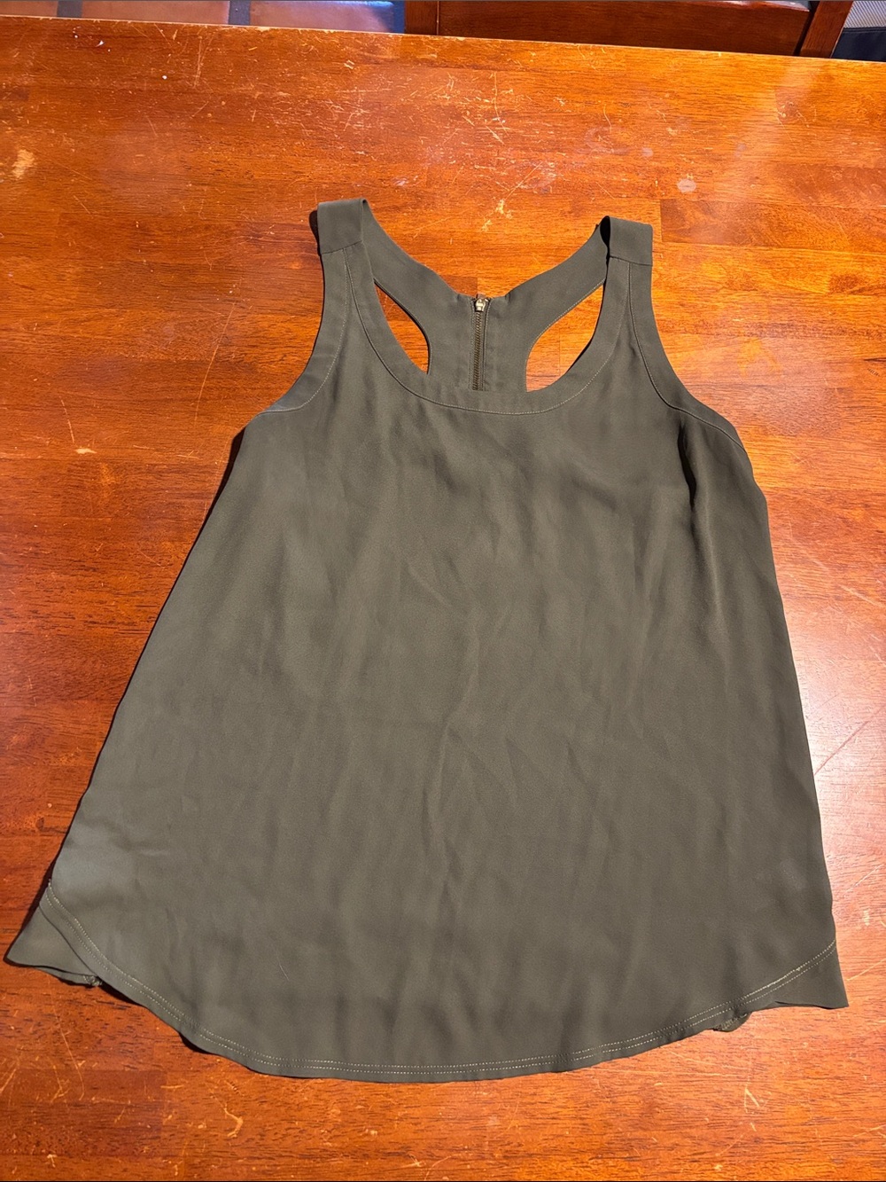 Express Olive Tank with Racerback Detail